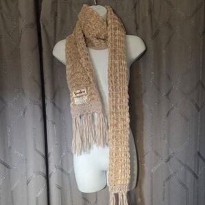 Younkers Beige Knitted Scarf.